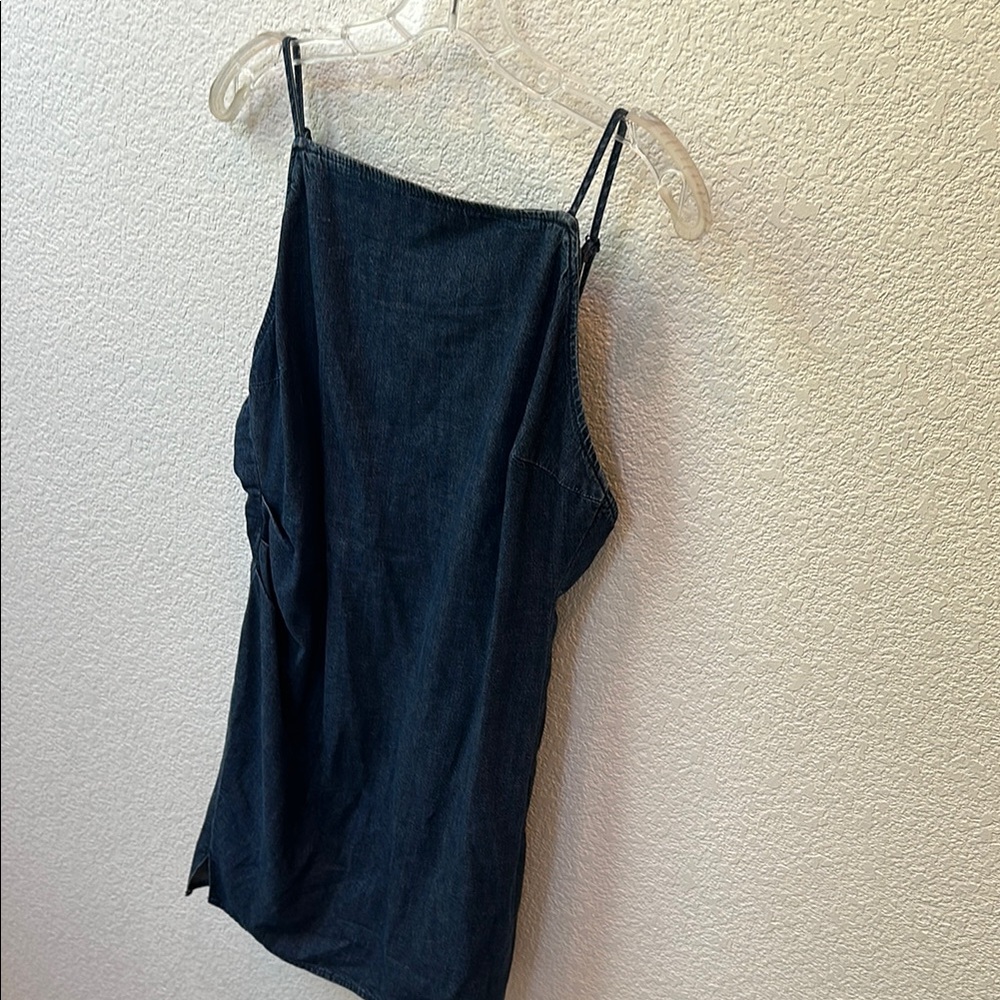 Zara Denim High Neck Mini Dress XL